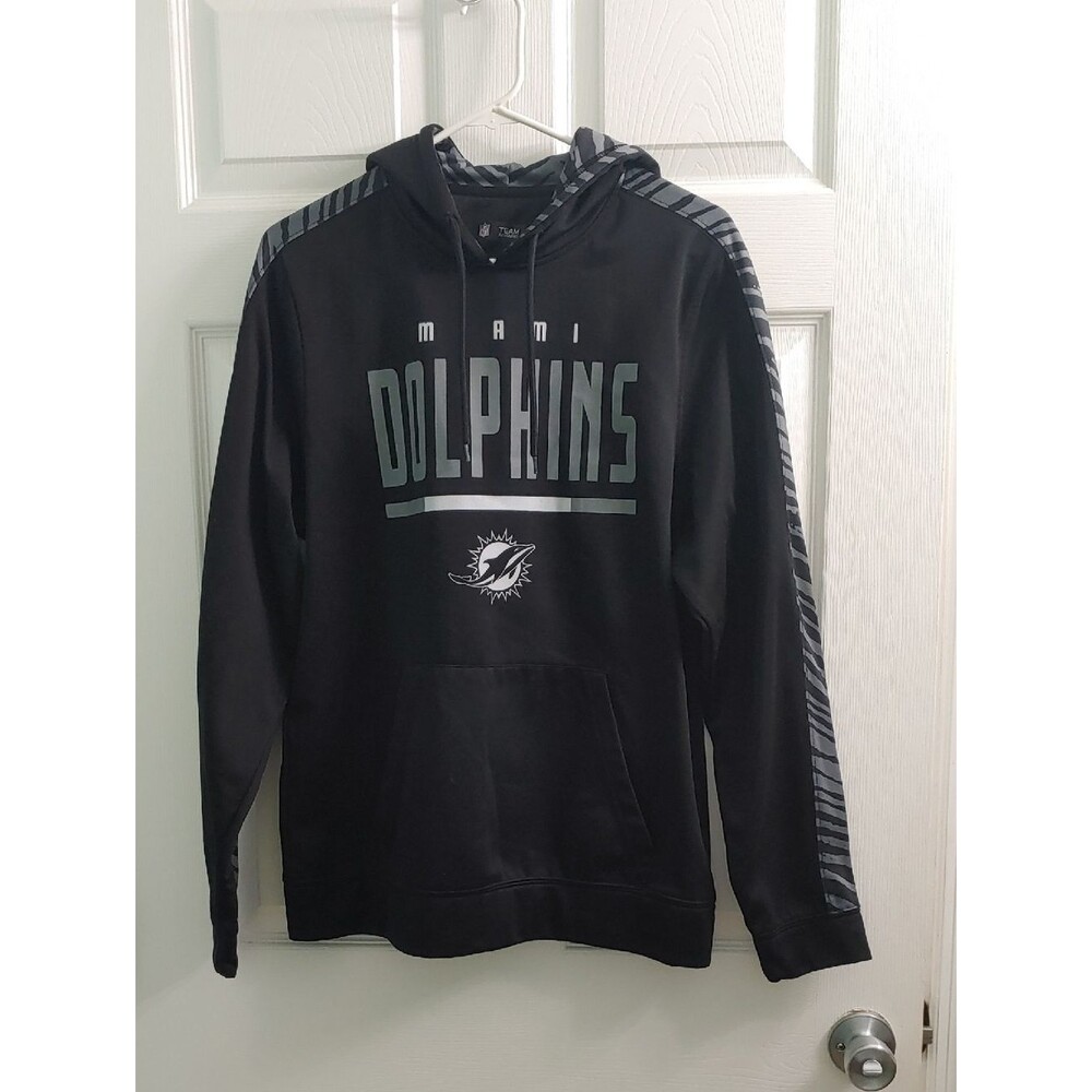 Miami Dolphins Hoodie NFL Team Apparel Black Sweatshirt Unisex Size M